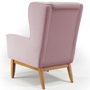 Ver imagem 6 de Kit 02 Poltronas Decorativa Fixa Base de Madeira Milena D02 Veludo Rosê B-305 - Lyam Decor