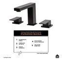 Ver imagem 2 de Torneira para Banheiro Misturador Duplo Comando Purangi Baixa Pingoo.casa - Preto