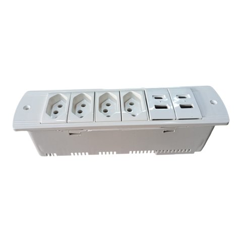 Caixa Embutir Escritorio 4 Tomadas 2 Usb 2usb-c