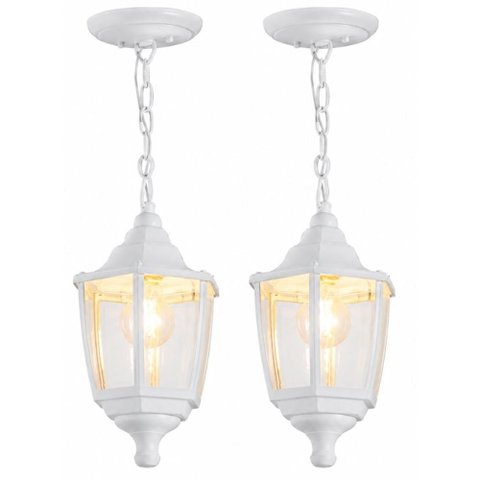 2 Luminárias Pendentes Brancas Heritage Dital Suspensas Teto Sala Estar Jantar Quarto Jardim