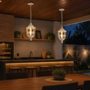 Ver imagem 2 de 2 Luminárias Pendentes Brancas Heritage Dital Suspensas Teto Sala Estar Jantar Quarto Jardim