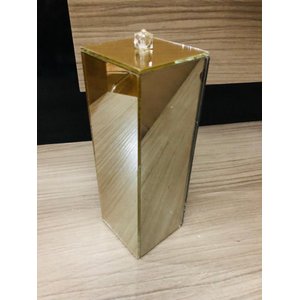 Porta Escovas De Vidro Com Tampa Dourado Lavabo Banheiro