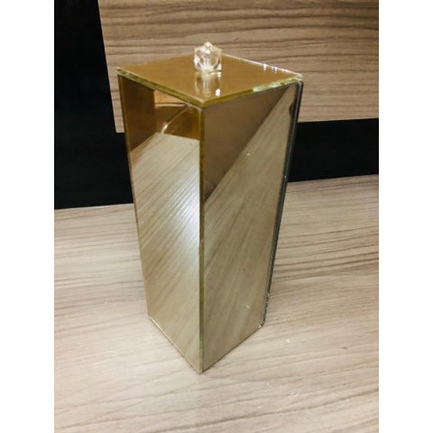 Porta Escovas De Vidro Com Tampa Dourado Lavabo Banheiro