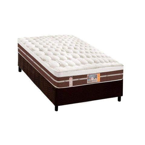 Cama Box Solteiro: Colchão Molas Ensacadas Castor Pocket Silver Star Air Híbrido + Base CRC Suede