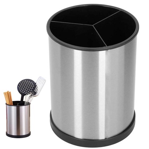 Porta Talheres Utensilios Base Giratoria Escorredor Inox Suporte Pia Bancada Mesa Cozinha Organizaça