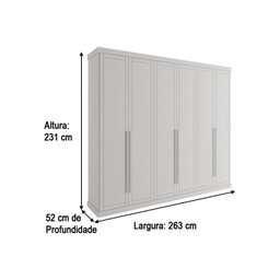 Guarda Roupa Capri 6 Portas Avelã Moveis Carraro - 4 Guarda Roupa Capri 6 Portas Avelã Moveis Carraro - 4