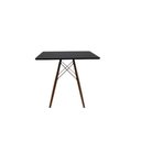 Ver imagem 3 de Conjunto de Mesa de Jantar Eames Eiffel Quadrada 90cm Tampo de Madeira 4 Cadeiras Pretas