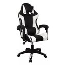 Ver imagem 2 de Cadeira Gamer Preta e Branca Reclinável Massageador GAM-004