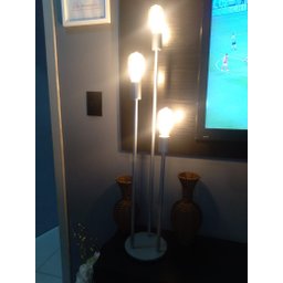Luminária Chão 3 Colunas Metálicas 3 Alturas Estilo Retrô para 3 Lâmpadas 1,30m - Preta - 2