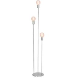 Luminária Chão 3 Colunas Metálicas 3 Alturas Estilo Retrô para 3 Lâmpadas 1,30m - Preta - 3