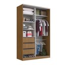 Ver imagem 4 de Guarda Roupa Solteiro 2 Portas 3 Gavetas Freijó Natural Branco 147x59,8x235cm Rc2004 Emovell