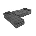 Ver imagem 4 de Sofá Cama Reclinavel com Chaise Penélope Suede Cinza B250 - Matrix