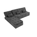 Ver imagem 3 de Sofá Cama Reclinavel com Chaise Penélope Suede Cinza B250 - Matrix
