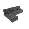 Sofá Cama Reclinavel com Chaise Penélope Suede Cinza B250 - Matrix - 3