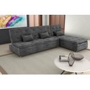 Ver imagem 1 de Sofá Cama Reclinavel com Chaise Penélope Suede Cinza B250 - Matrix