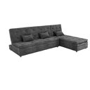 Ver imagem 2 de Sofá Cama Reclinavel com Chaise Penélope Suede Cinza B250 - Matrix
