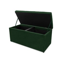 Calçadeira Baú Estofada Dunas Solteiro 90 Cm - Veludo Verde - 2