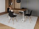 Ver imagem 1 de Mesa de Jantar Industrial Base Ferro Branco em  V  Tampo 137x90 Amendoa 4 Cadeiras Eames Madeira Ass