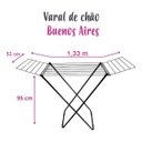 Ver imagem 4 de 9981 - Varal em Aço de Chão com Asas Preto 133x53x95cm - Maxeb
