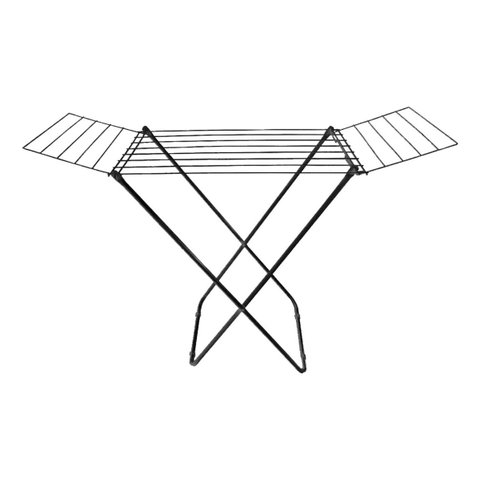 9981 - Varal em Aço de Chão com Asas Preto 133x53x95cm - Maxeb