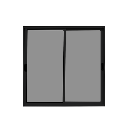 Vitrô 2 Folhas Móveis de Correr Aluminio Preto 1,00x1,20 Linha 18 Modular