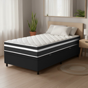 Ver imagem 2 de Cama Box Baú Solteiro Molas Ensacadas Bali Preto 88x188x63cm