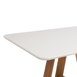 Conjunto de Sala de Jantar 6 Cadeiras Tampo sem Vidro 170x90 Cm Dj Móveis Kiara Freijó Yasmin Lunar - 5