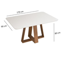 Ver imagem 7 de Conjunto de Sala de Jantar 6 Cadeiras Tampo sem Vidro 170x90 Cm Dj Móveis Kiara Freijó Yasmin Lunar