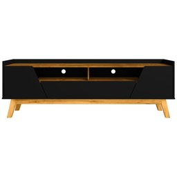 Rack para Sala de Estar Tv 70 Pol 180cm Morello B02 Preto Fosco Naturalle - Lyam Decor - 3 Rack para Sala de Estar Tv 70 Pol 180cm Morello B02 Preto Fosco Naturalle - Lyam Decor - 3