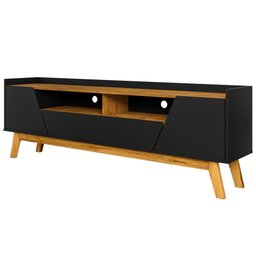 Rack para Sala de Estar Tv 70 Pol 180cm Morello B02 Preto Fosco Naturalle - Lyam Decor - 4 Rack para Sala de Estar Tv 70 Pol 180cm Morello B02 Preto Fosco Naturalle - Lyam Decor - 4