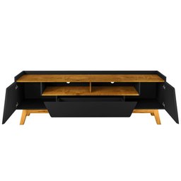 Rack para Sala de Estar Tv 70 Pol 180cm Morello B02 Preto Fosco Naturalle - Lyam Decor - 6 Rack para Sala de Estar Tv 70 Pol 180cm Morello B02 Preto Fosco Naturalle - Lyam Decor - 6