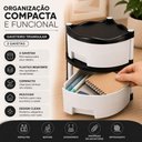 Ver imagem 5 de Gaveteiro de Canto Mesa Triangular Organizador Multiuso Plastico Porta Esmaltes Batons Escritorio