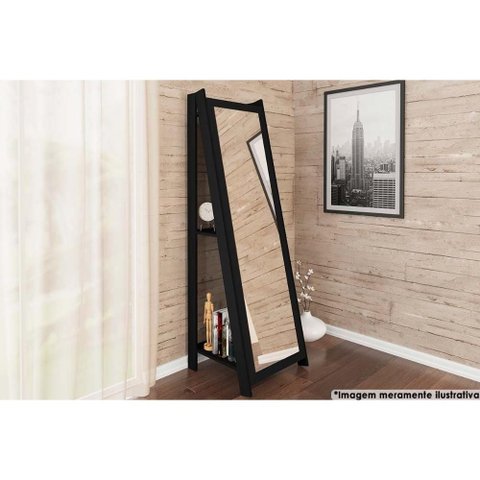 Espelho Sala Decorativo Rt 3083 Preto Movelbento