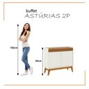 Ver mais imagens de Conjunto Buffet 2 Portas e Rack para Tv 50 Polegadas Ripado 136cm - Vianossa - Off White/cedro