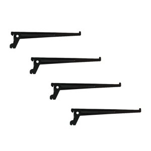 Kit 4 Suportes para Prateleira Multivisão Ss-25-pr 25cm em Aço Preto