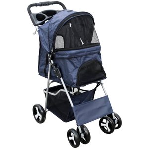 Carrinho de Passeio Pet com Porta Copo para Cães e Gatos - Vermelho
