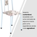 Ver mais imagens de Conjunto de Mesa Tubular 100x60cm Tampo em Granito Ocre com 4 Cadeiras Lívia Branco/Arabesco