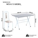 Ver imagem 3 de Conjunto de Mesa Tubular 100x60cm Tampo em Granito Ocre com 4 Cadeiras Lívia Branco/Arabesco