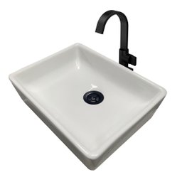 Cuba Sobrepor para Banheiro Lavabo Apoio Branca 40x31x10cm- Peq Defeitos - Guarujab - 1