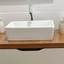 Cuba Sobrepor para Banheiro Lavabo Apoio Branca 40x31x10cm- Peq Defeitos - Guarujab - 2