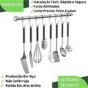 Ver imagem 5 de Porta Utensílios e Talheres 50cm com 8 Ganchos Cromado Fs