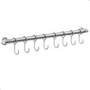 Ver imagem 1 de Porta Utensílios e Talheres 50cm com 8 Ganchos Cromado Fs