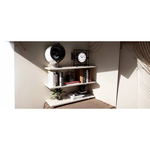 Prateleira Mdf Branco para Estante de Livros Escritório Quarto Tamanho 60 X 20