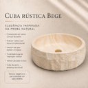 Ver imagem 5 de Cuba Rústica Pedra Travertino em Resina Mineral Redonda