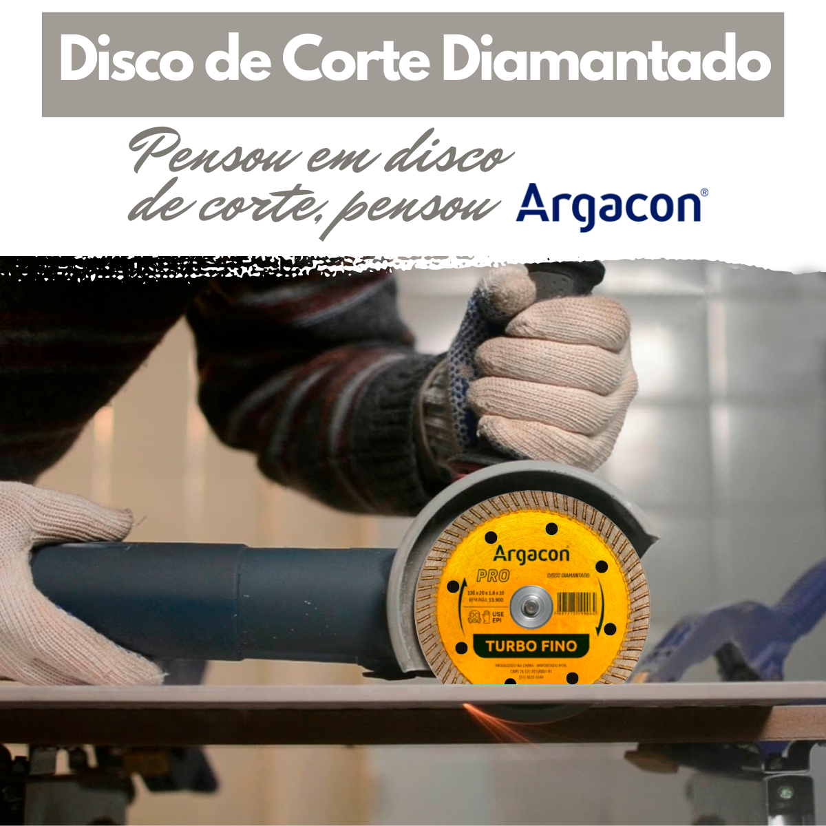 Disco de Corte Diamantado Turbo Fino Pro Argacon - 5