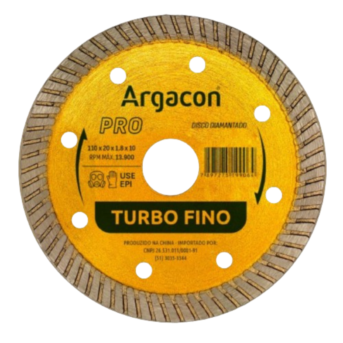 Disco de Corte Diamantado Turbo Fino Pro Argacon - 1