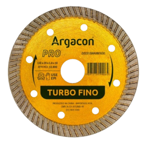 Disco de Corte Diamantado Turbo Fino Pro Argacon