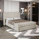 Ver mais imagens de Cabeceira e Calçadeira Báu King Size Atena 195cm Capitonê Sintético Bege - Desk Design