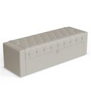 Ver imagem 6 de Cabeceira e Calçadeira Báu King Size Atena 195cm Capitonê Sintético Bege - Desk Design
