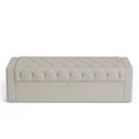 Ver imagem 2 de Cabeceira e Calçadeira Báu King Size Atena 195cm Capitonê Sintético Bege - Desk Design